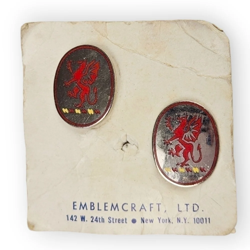 13TH Field Artillery Unit Crest Pin Set Insignia Emblemcraft NYC US Army Vintage